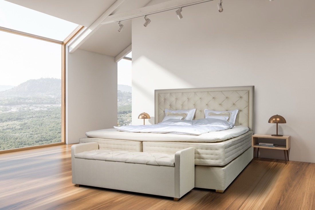 BEDEUR bed in an interior — an example of a bespoke finish